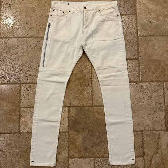 Mr. Completely White Zipper Denim Pants 2016